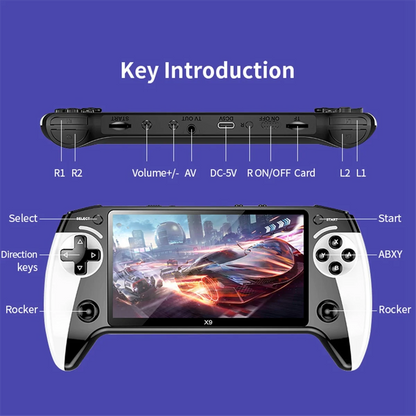 P52.0BAAZ Fast 】X9 Handheld Game Console 8GB 2000+ Games 5.5inch IPS Screen Retro  Game Console