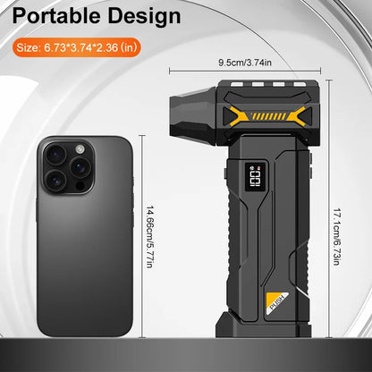 580000 RPM powerful turbo blower, cordless vacuum cleaner, electric snow blower, 380g blowing force, LED lighting, car cleaning