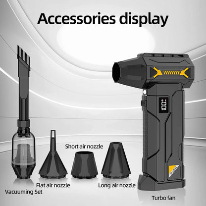 580000 RPM powerful turbo blower, cordless vacuum cleaner, electric snow blower, 380g blowing force, LED lighting, car cleaning