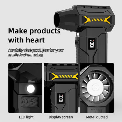 580000 RPM powerful turbo blower, cordless vacuum cleaner, electric snow blower, 380g blowing force, LED lighting, car cleaning